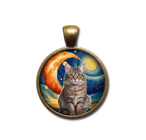 Tabby Cat Starry Night Style