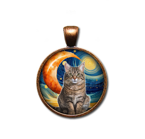 Tabby Cat Starry Night Style