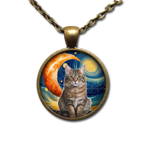 Tabby Cat Starry Night Style
