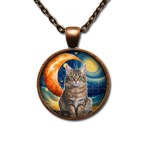 Tabby Cat Starry Night Style