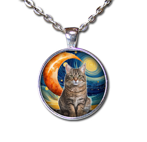 Tabby Cat Starry Night Style