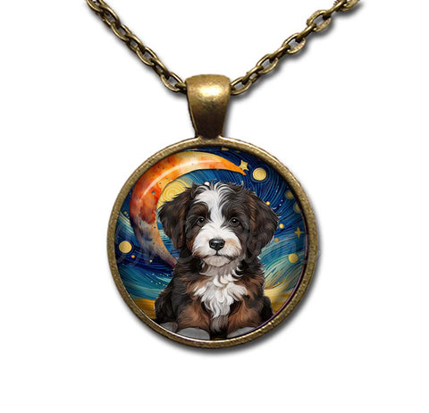 Bernedoodle Dog Lover Starry Night