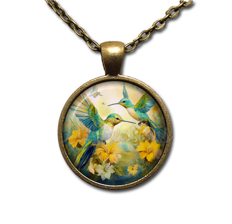 Couple of Hummingbirds [Yellows and Blues]