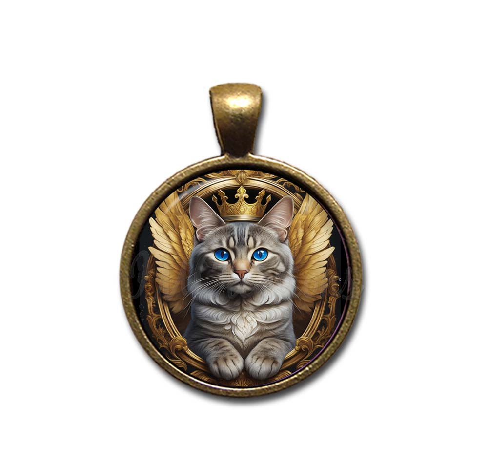 Gold Crown Tabby Cat with Wings