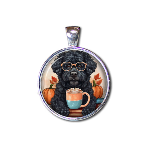 Autumn Black Labradoodle with Pumpkin Latte
