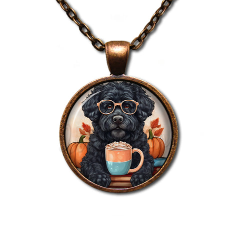 Autumn Black Labradoodle with Pumpkin Latte