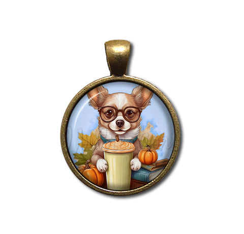 Autumn Chihuahua holding Pumpkin Latte