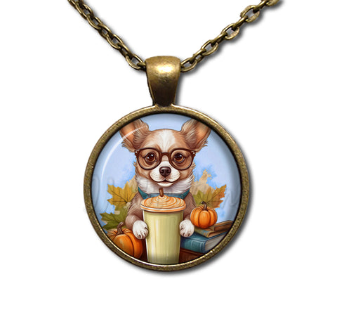Autumn Chihuahua holding Pumpkin Latte