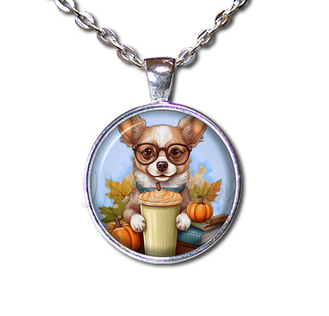 Autumn Chihuahua holding Pumpkin Latte