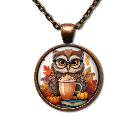 Autumn Owl with Pumpkin Latte
