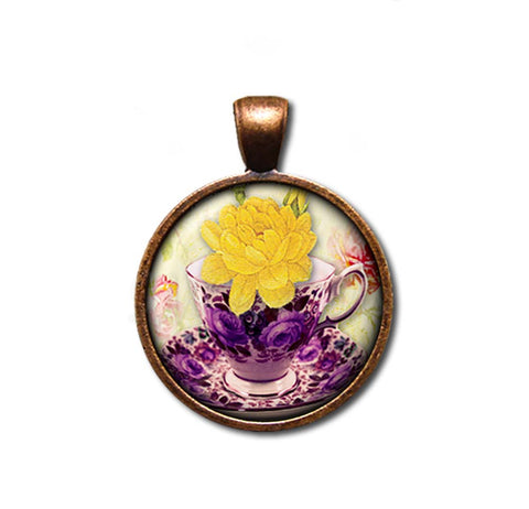 Tea Cup with Yellow Florals