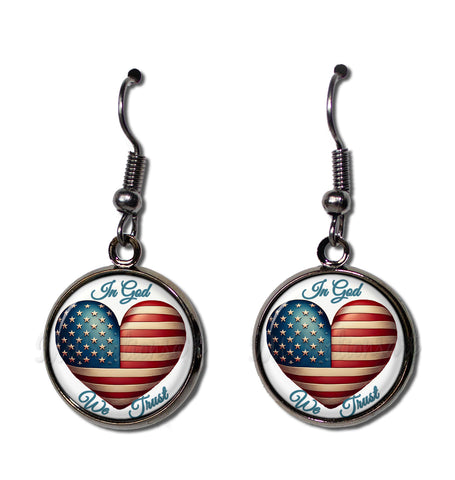 American Flag Heart In God We Trust