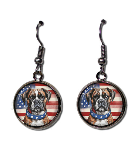 Patriotic Boxer Dog American Flag