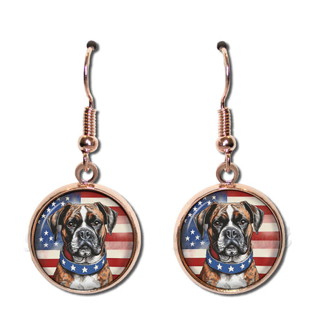 Patriotic Boxer Dog American Flag
