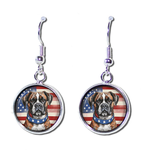 Patriotic Boxer Dog American Flag