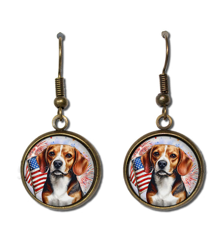 Patriotic Beagle Dog American Flag