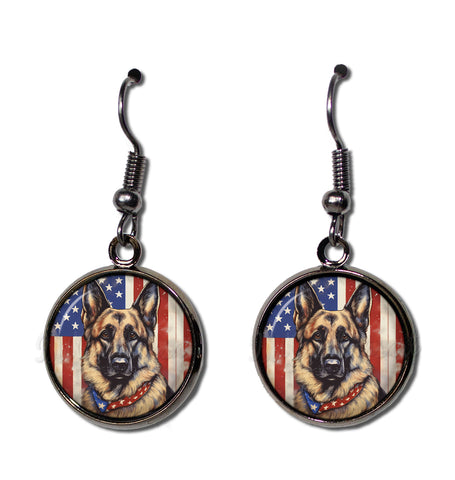 Patriotic German Shepherd Dog American Flag