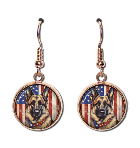 Patriotic German Shepherd Dog American Flag