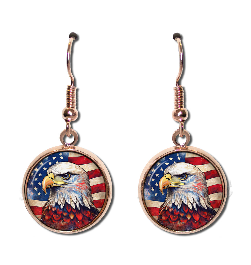 Patriotic Bald Eagle USA [earrings]