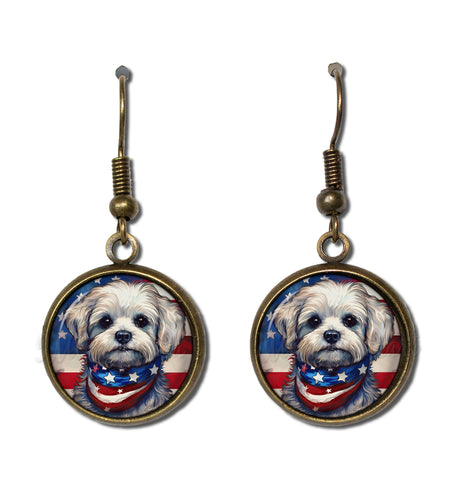 Patriotic Maltese Dog American Flag