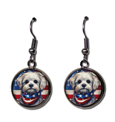 Patriotic Maltese Dog American Flag