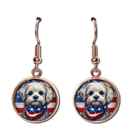 Patriotic Maltese Dog American Flag