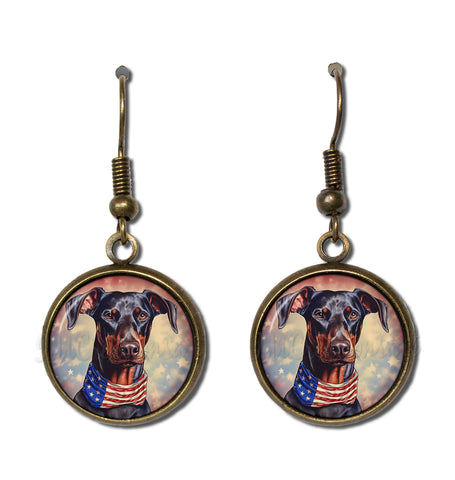 Patriotic Doberman Dog American Flag