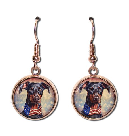 Patriotic Doberman Dog American Flag