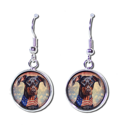Patriotic Doberman Dog American Flag