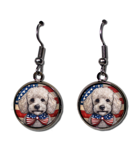 Patriotic Poodle Dog American Flag