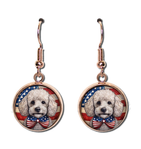 Patriotic Poodle Dog American Flag