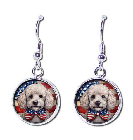 Patriotic Poodle Dog American Flag