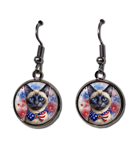 Patriotic Siamese Cat American Flag