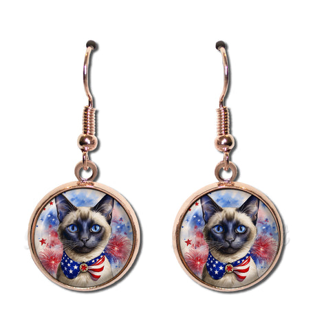 Patriotic Siamese Cat American Flag
