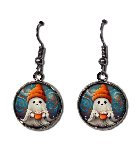 Halloween Ghost and Pumpkin Latte [earrings]