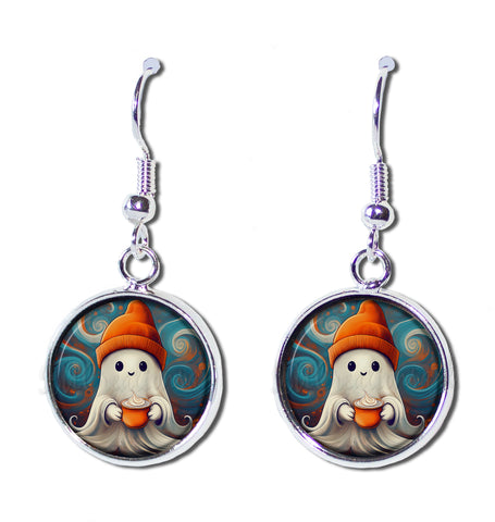 Halloween Ghost and Pumpkin Latte [earrings]