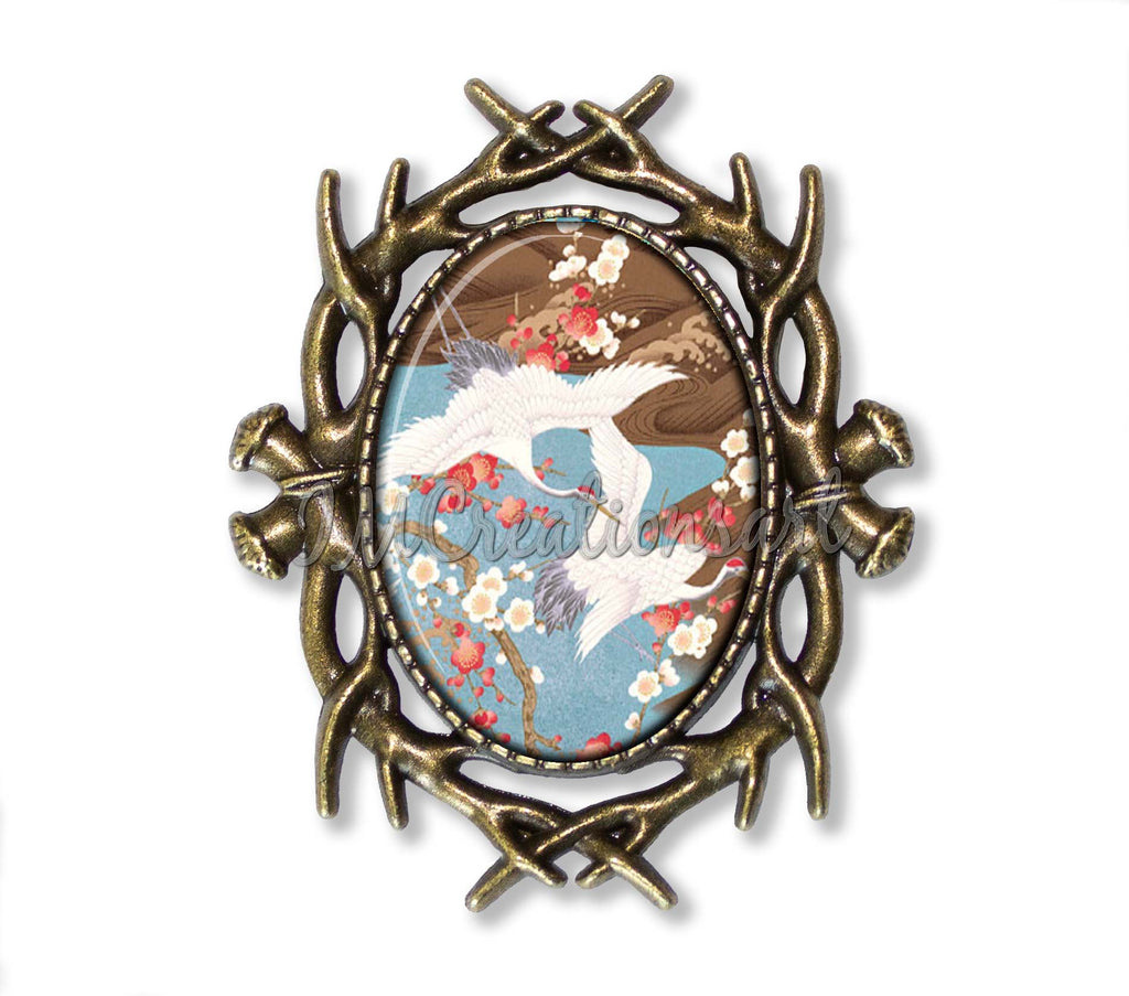 Couple of Cranes Asian Motif