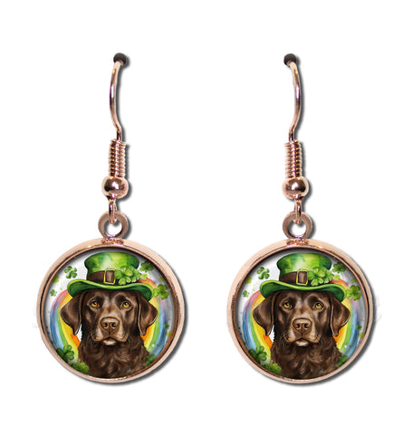 St. Patrick's Chocolate Lab Dog Irish Hat Rainbow