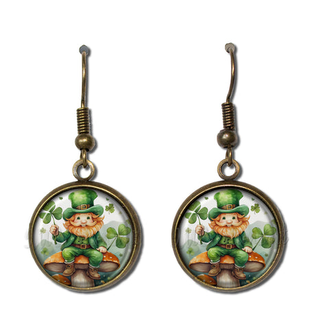 St. Patrick's Day Leprechaun on Mushroom