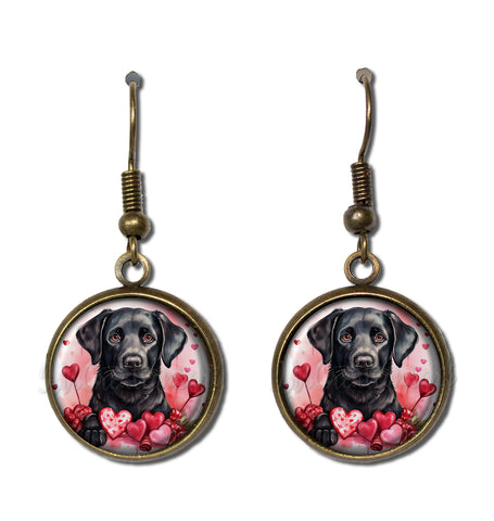 Cute Valentine's Black Lab Pup