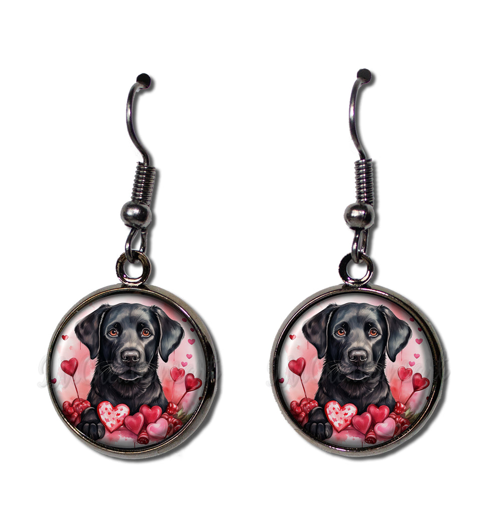 Cute Valentine's Black Lab Pup