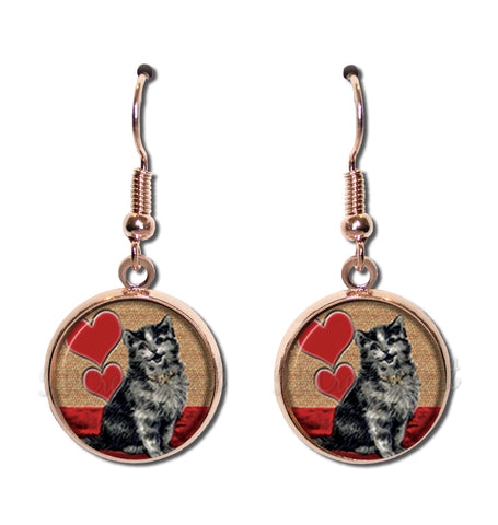 Cat Red Hearts Valentine