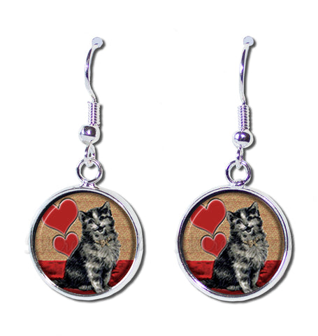 Cat Red Hearts Valentine