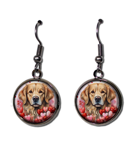 Cute Valentine's Golden Retriever