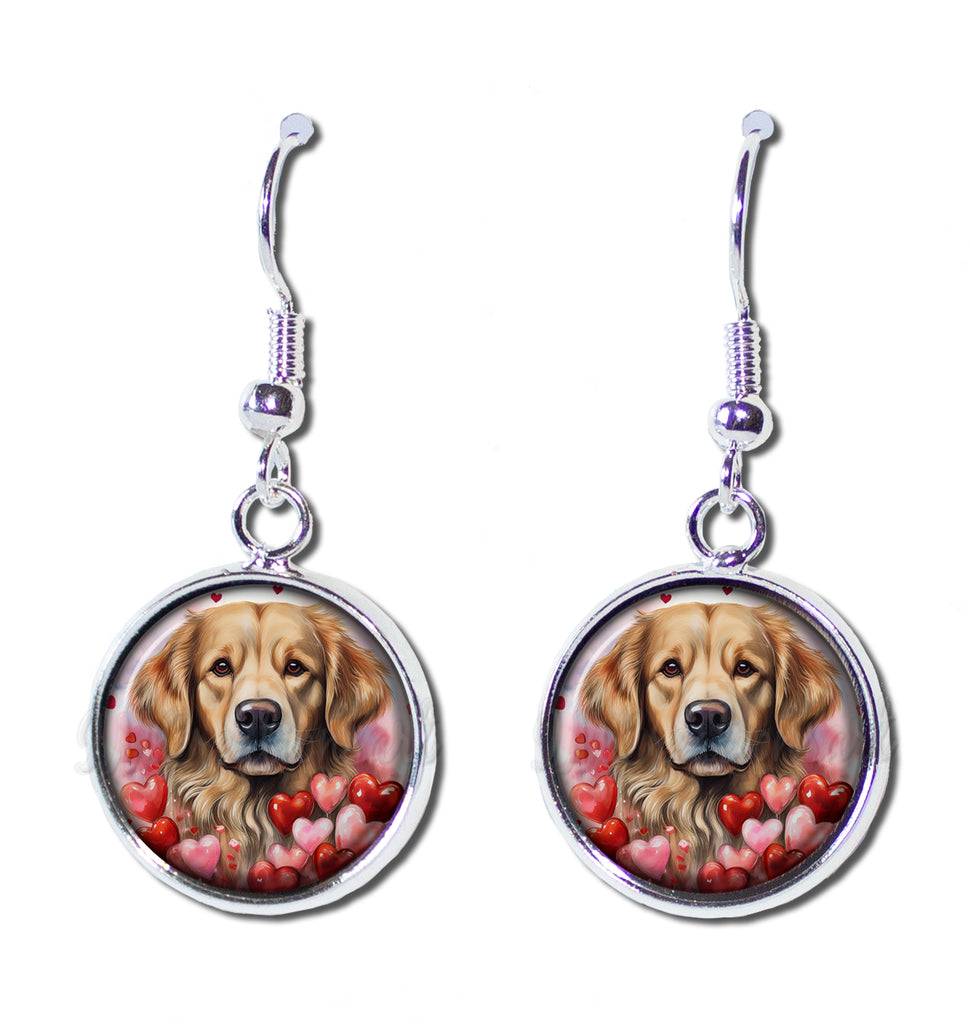 Cute Valentine's Golden Retriever