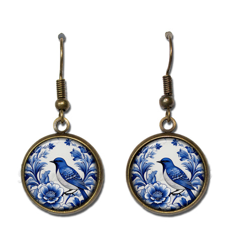 Pretty Delft Style Bird and Floral