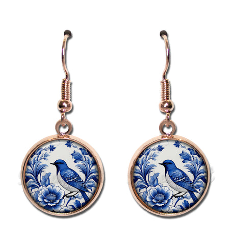 Pretty Delft Style Bird and Floral