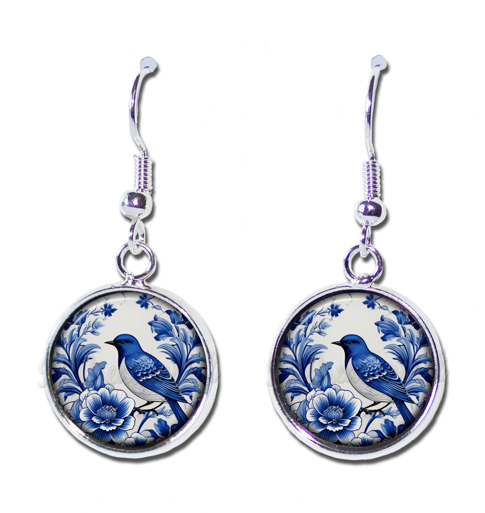 Pretty Delft Style Bird and Floral