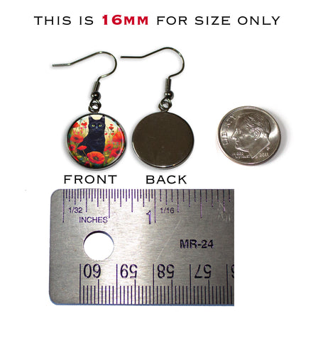 Black Cat with Poppies