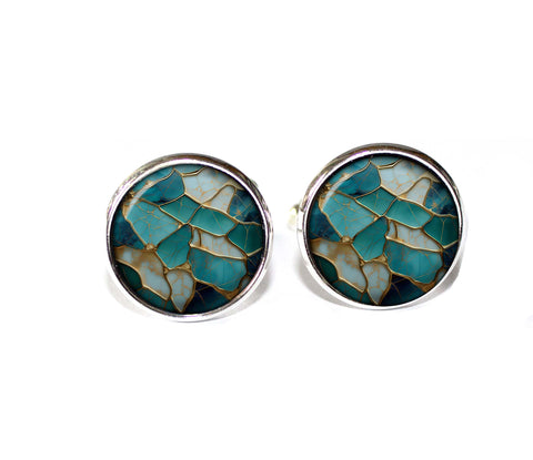 Japanese Pattern Kintsugi Turquoise Gold